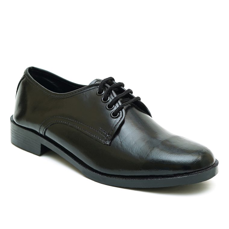 Black leather formal derby dress shoes